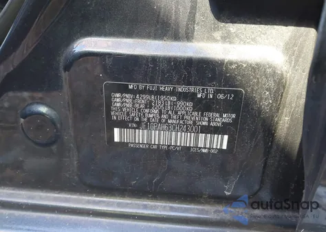 2012 Subaru Impreza 2.0I Limited from USA, damaged, VIN JF1GPAH63CH243001